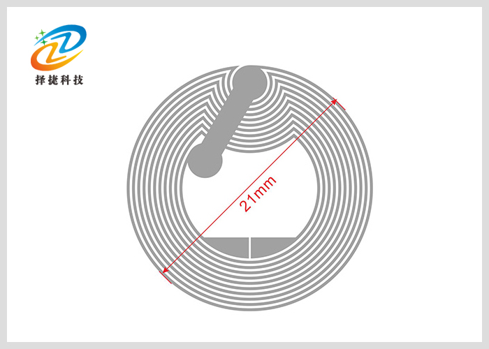 Dry inlay高频 Ntag 213 直径21mm产品剖析展示图一